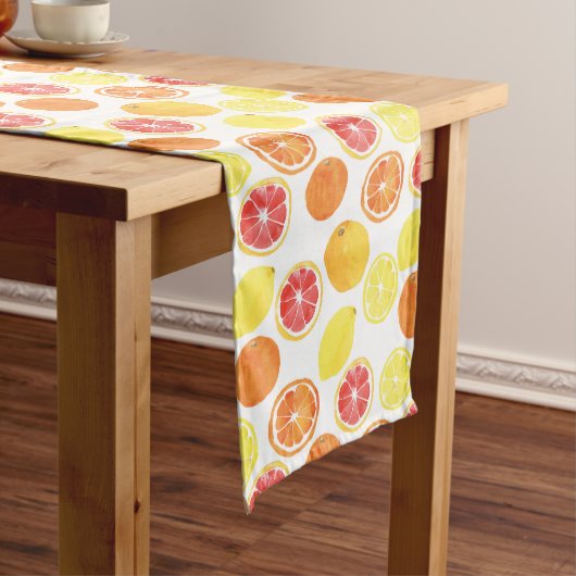 Waterverf Citrus Fruit Pattern Medium Tafelloper (Voorbeeld)