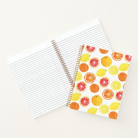 Waterverf Citrus Fruit Pattern Notitieboek (Binnen)