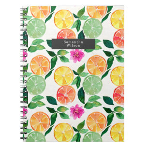 Waterverf Citrus Fruit Pattern Notitieboek