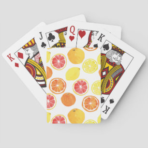 Waterverf Citrus Fruit Pattern Pokerkaarten
