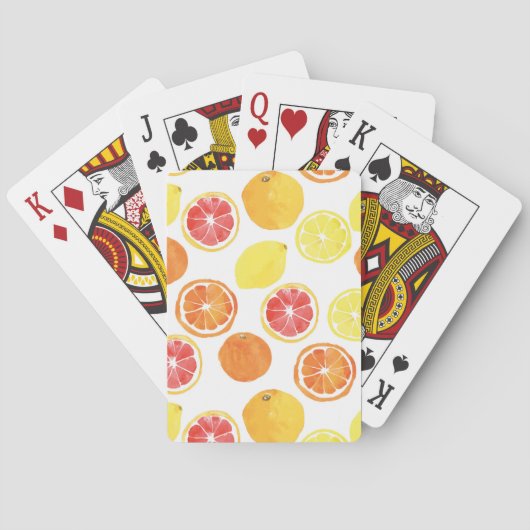 Waterverf Citrus Fruit Pattern Pokerkaarten (Achterkant)