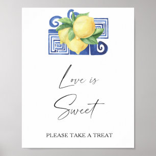 Waterverf citrus - liefde is zoet neem een traktat poster