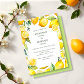 Waterverf Citrus Modern Monogram Huwelijk Kaart