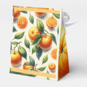 Waterverf Citrus Sinaasappel bladeren bruiloft Bedankdoosjes (Achterkant)