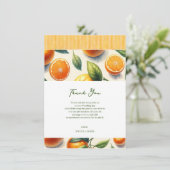 Waterverf Citrus Sinaasappel bladeren bruiloft dan Kaart (Staand voorkant)