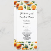 Waterverf Citrus Sinaasappel bladeren bruiloft Programma (Voorkant / Achterkant)