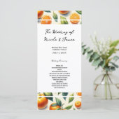 Waterverf Citrus Sinaasappel bladeren bruiloft Programma (Staand voorkant)