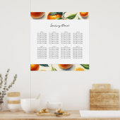 Waterverf Citrus Sinaasappel Leaves Zitkaarten Poster (Keuken)