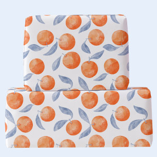 Waterverf Citrus Sinaasappels Mediterraan Cadeaupapier