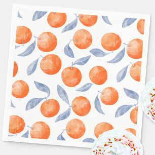 Waterverf Citrus Sinaasappels Mediterraan Servet