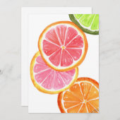 Waterverf Citrus Slices Kaart (Voorkant / Achterkant)