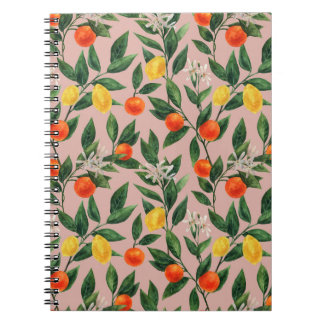 Waterverf Citrus takken Ornament Patroon Notitieboek