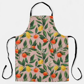 Waterverf Citrus takken Ornament Patroon Schort