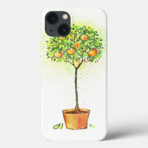 Waterverf citrusboom in potten iPhone 13 hoesje