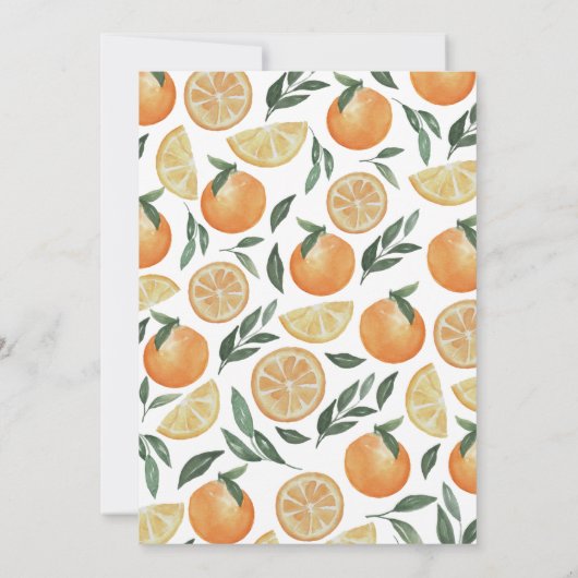 Waterverf citrustuinscriptie vrijgezellenfeest kaart (Achterkant)