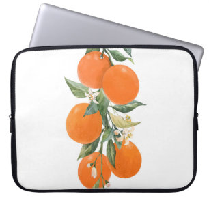 Waterverf citrusvruchten oranje citroen laptop sleeve