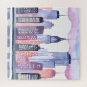 Waterverf CityScape Skyline Legpuzzel (Horizontaal)