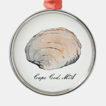 Waterverf Clam Seashell Beach Ornament