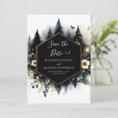 Waterverf Classic Enchanted Forest Wedding Save The Date (Staand voorkant)