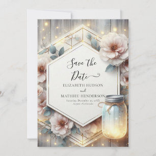 Waterverf Classic Mason Jar Wedding Save The Date