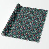 Waterverf Classic rood groen kerstkous Cadeaupapier (Uitgerold)