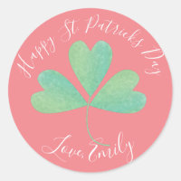 Waterverf Clover St. Patricks Day Treat Pink