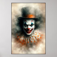 Waterverf Clown die in je Ziel Staart