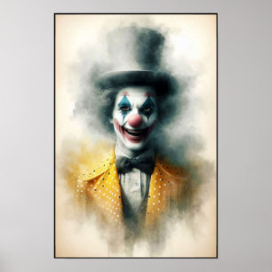Waterverf Clown die in je Ziel Staart Poster