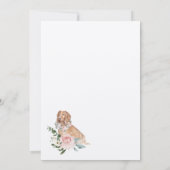 Waterverf Cocker Spaniel Dog & Floral Pink Rose Kaart (Achterkant)