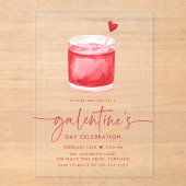 Waterverf Cocktail Galentine's Day Party Acryl Uitnodigingen (Voorkant)