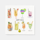 Waterverf cocktail Mooi feest Vieren wit Servet (Voorkant)