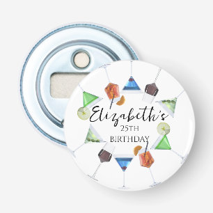 Waterverf cocktail party button flesopener