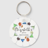 Waterverf cocktail party sleutelhanger (Achterkant)