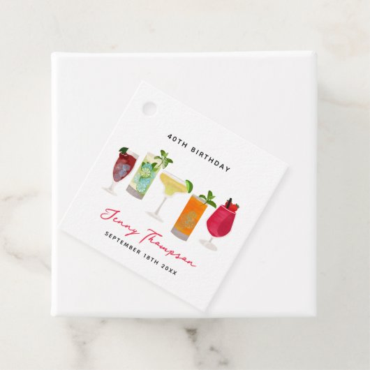 Waterverf cocktailparty Drink verjaardagsfeestje Bedankjes Labels (In situ)