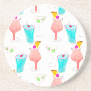 Waterverf Cocktails Drank Patroon Bar Zandsteen Onderzetter