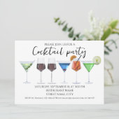 Waterverf cocktails kaart (Staand voorkant)