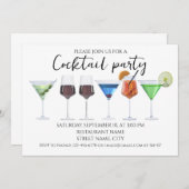 Waterverf cocktails kaart (Voorkant / Achterkant)