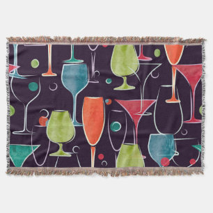 Waterverf cocktails, kleurrijk  motief. deken