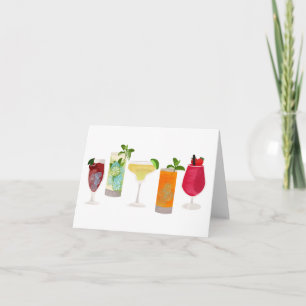 Waterverf cocktails & party Drinken Kaart