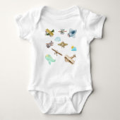 Waterverf Collectie oude  vliegtuigen Romper (Voorkant)