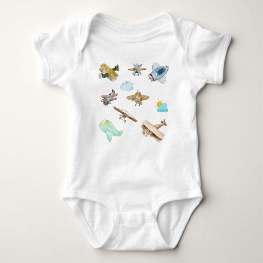 Waterverf Collectie oude  vliegtuigen Romper (Voorkant)