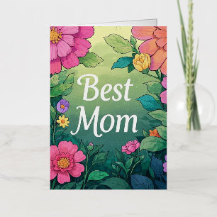 Waterverf Colorful Flowers Folie Wenskaart