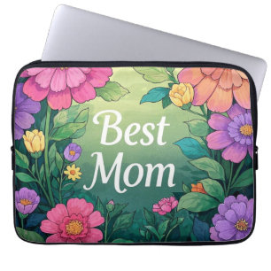 Waterverf Colorful Flowers Laptop Sleeve