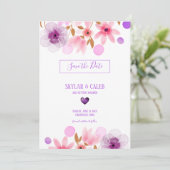 Waterverf Colorful Flowers Save The Date (Staand voorkant)