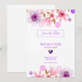 Waterverf Colorful Flowers Save The Date (Voorkant / Achterkant)