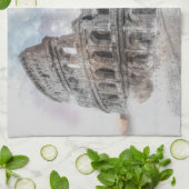 Waterverf Colosseum Rome Italië Theedoek (Gevouwen)