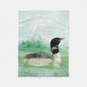 Waterverf Common Loon Bird Natuur Art Fleece Deken
