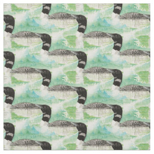 Waterverf Common Loon Bird Natuur Art Stof