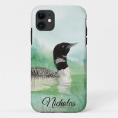Waterverf Common Loon wildernis Bird Case-Mate iPhone Case (Achterkant)