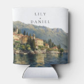 Waterverf Comomeer Italië Destination Wedding Blikjeskoeler (Achterkant)